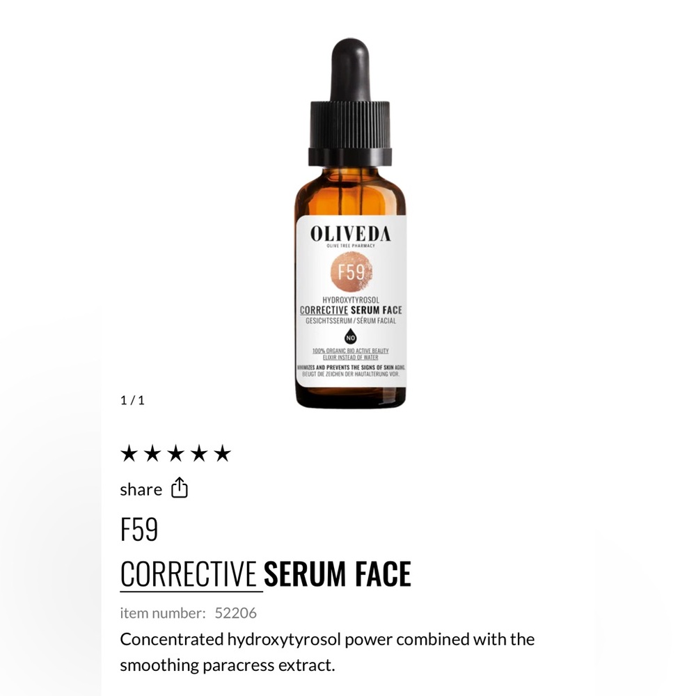 New! Oliveda F59 Corrective Serum Face